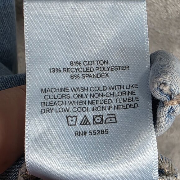 Womens Express Blue Denim Corset Mini Shirt Dress Puff Sleeve Button Up Size L - Picture 4 of 8